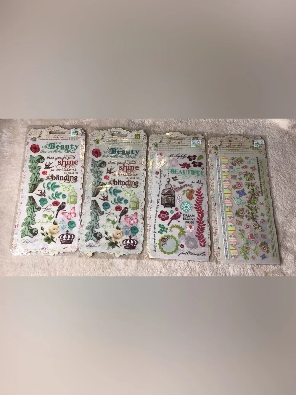 Set of 4 rub-on sheets